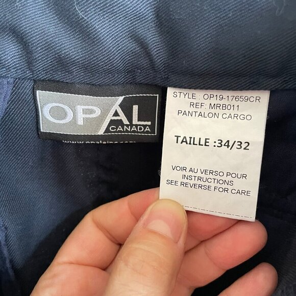 Opal Navy Blue Tough Cargo Pants Montreal 34' x 32' Men's, Eight Pockets - Picture 8 of 15